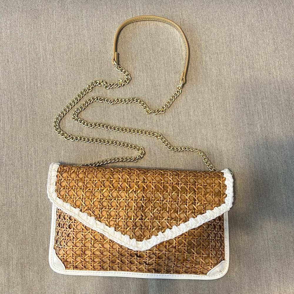 Lilly Pulitzer St. Barts Cane Clutch in Natural. New, never used, tags included